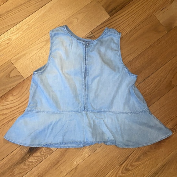 Anthropologie Cloth & Stone Chambray Peplum Open Back Sleeveless Top size S, EUC - Picture 4 of 6
